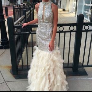 Jovani Feather Dress